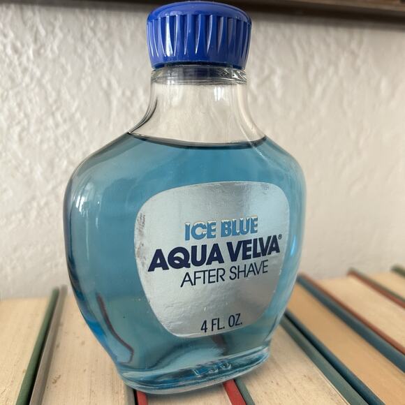 Vintage Aqua Velva After Shave Ice Blue Cooling 4 Oz Glass Bottle - Picture 6 of 6